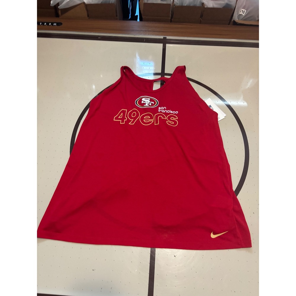 074 Nike San Francisco 49ers Yoga Dri-FIT Red Tank Top Women's NFL Sleeveless